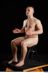 Whole Body Man White Nude Average Sitting Studio photo references